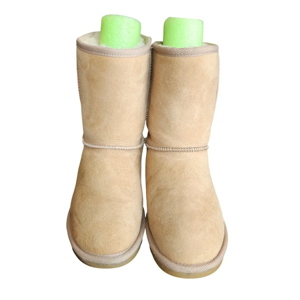 Warmbat Australia Shearling Boots Womens 6 Tan Suede Mid Calf Winter Boho Apres
